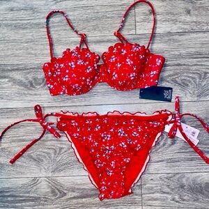 New Wild Fable Red Floral Bikini